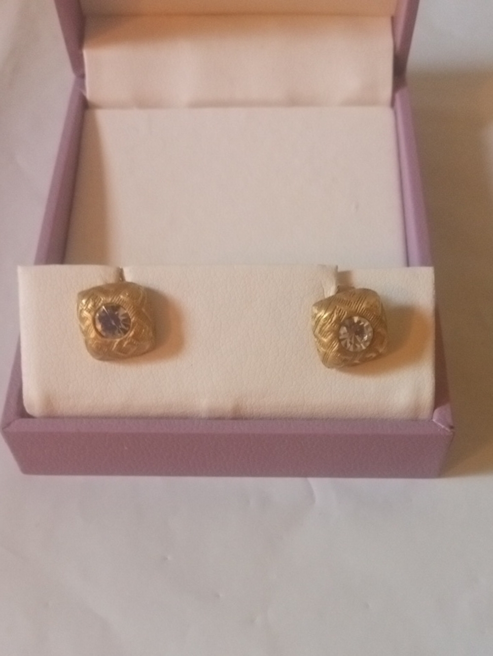 Vintage Gold Givenchy Earrings With Crystal .